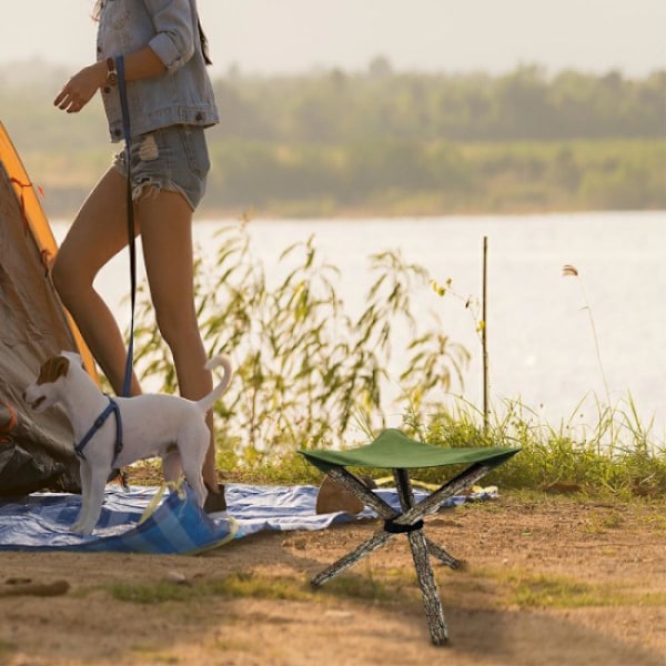 Ståpall Tyg Fällbar Camping Pall Överdrag Lätt Triang