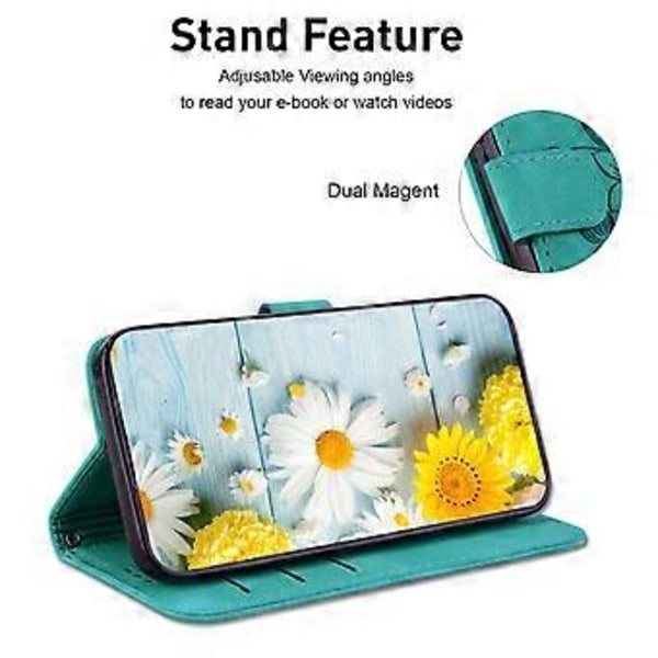 För Xiaomi Redmi Note 12 4G Plånboksfodral Ställ PU Läder Präglat Liljeblomma Telefonskal (Stil C)