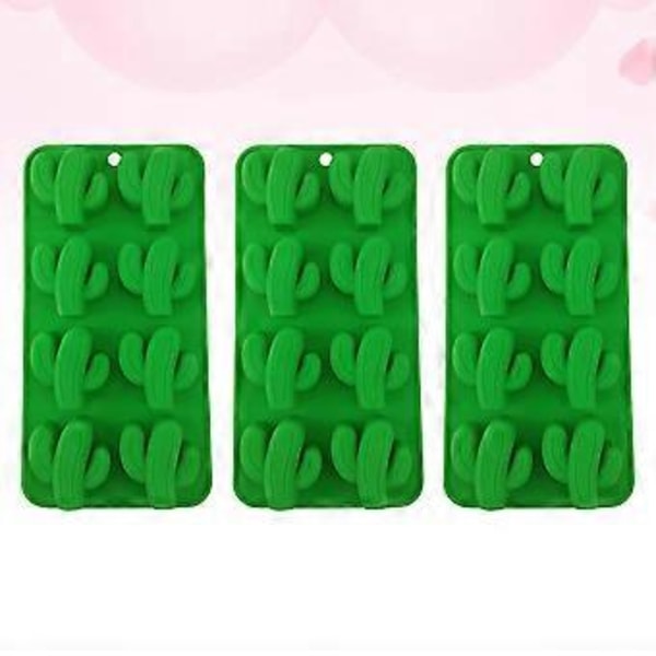 3 stk. Form til bakke Kaktus Chokolade Kaktusform Tropiske silikoneforme Silikone slikform Silikone fondantform