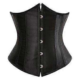 Kraftig korset til kvinder med dobbelte stivere, underbust - sort, S(S )