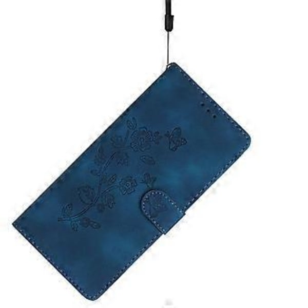 Til Xiaomi 14T Pro Etui Læder Præget Blomster Telefon Cover Wallet med Håndledsrem (Style A)