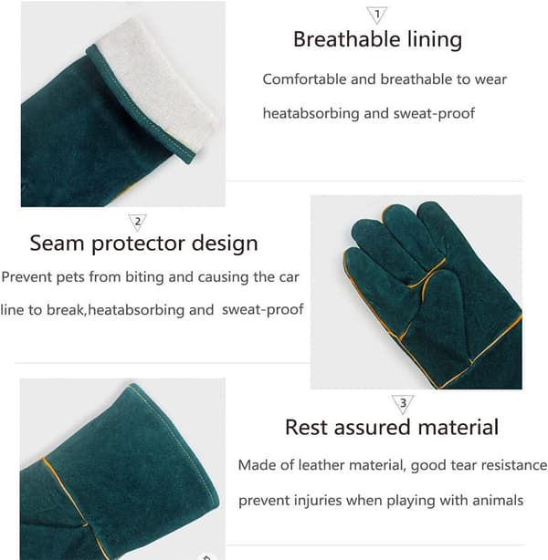 Anti-bid Animal Håndtering Handsker, 60cm Multipurpose Læder Arbejde