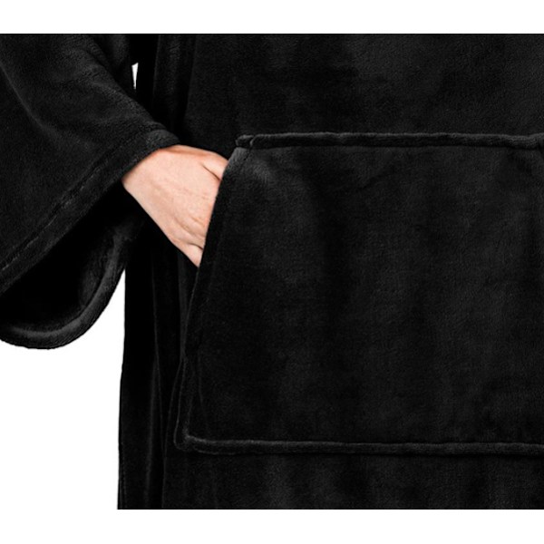 Sort ærme bærbar tæppe vinter blød Sherpa vægtet sofa B