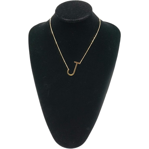 Initial J Halskæde 18K Guldbelagt Rustfrit Stål Store Store Bogstaver Vedhæng Halskæde Script Navn Monogram Halskæder til