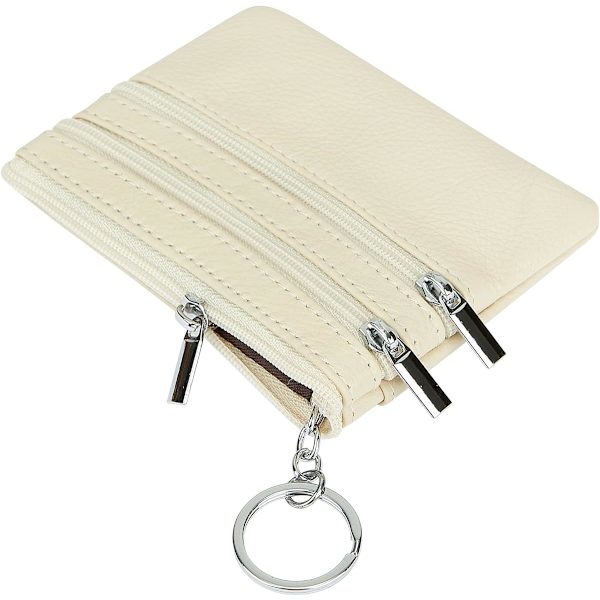 Dam lädermyntväska Mini Pouch Växelplånbok med nyckelring