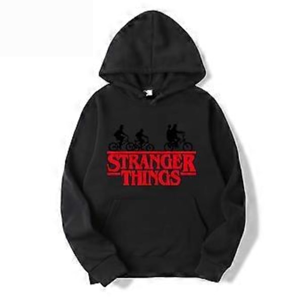 Stranger Things Tema Teenager Mænd Hættetrøjer Langærmet Hættetrøje Trøje Topper 1(L Sort)