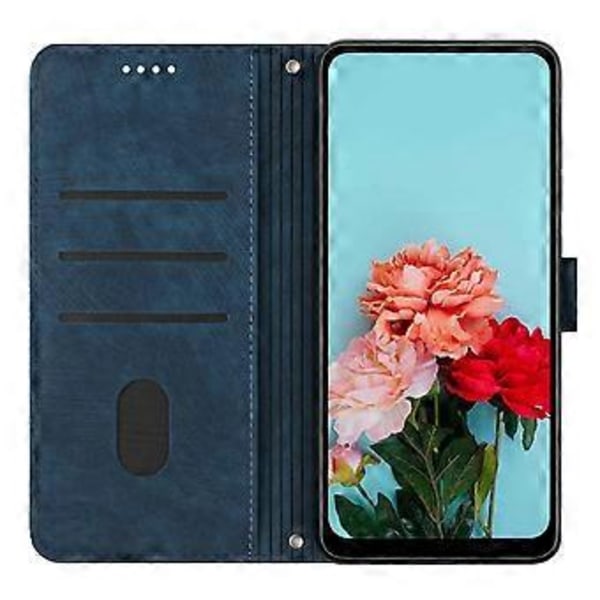 For Motorola Edge 50 Fusion 5G Støtsikkert Deksel Preget PU Lær Lommebok Mobiltelefon Shell (Stil E)