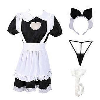 Fransk Städerska Uniform Katt Cosplay Kostym (B)