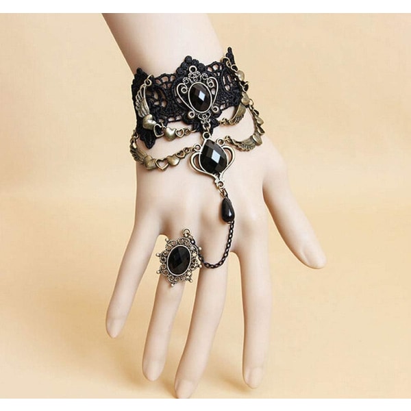 3 stk. Blonder Choker Halskæde med Armbånd Punk Party Gothic Vintage