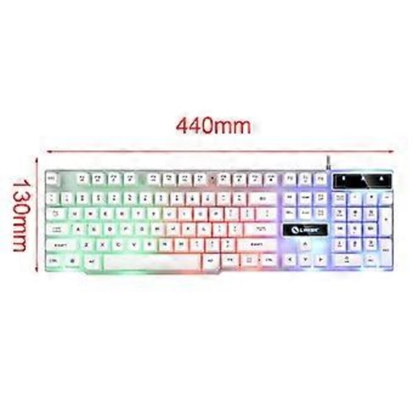 GTX300 Mekaniskt Gamingtangentbord RGB Bakgrundsbelyst Dator tangentbord (vit)