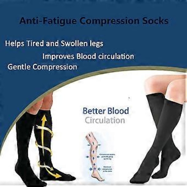 Compression 15-20mmHg Graduated Support Socks Calf Mens Womens S-XXL 1Pair(Blue 2XL)