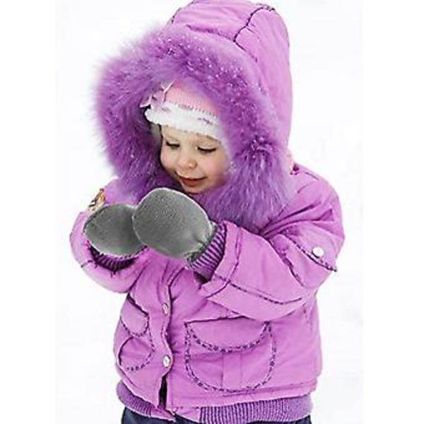 Vinterbarn Polarfleecehandskar Babyfleece Varma Vantar För Babypojke Flicka Rosa S S Grå