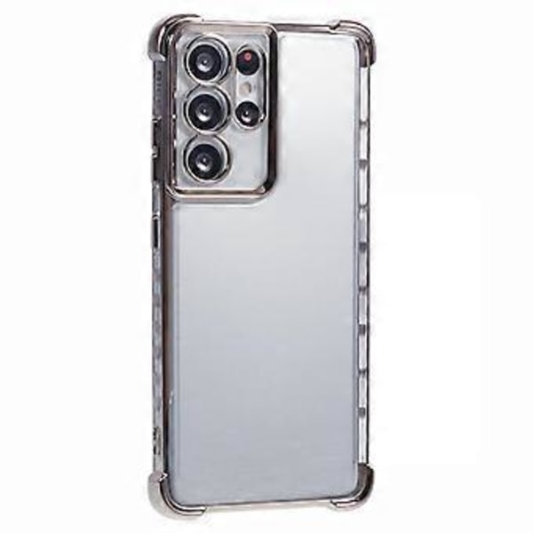 För Samsung Galaxy S21 Ultra 5G Transparent Skal TPU Baksida Telefonfodral Elektroplätering Kärlekshjärta (Stil B)