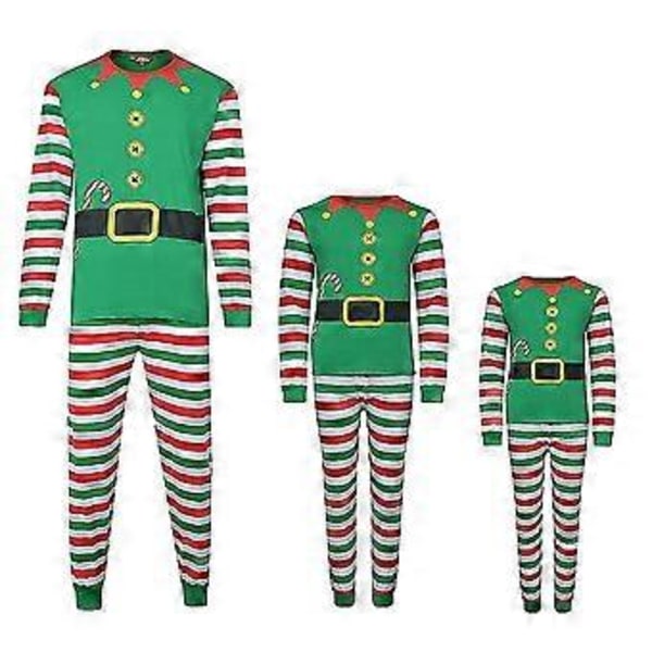Matchende julepyjamas sæt til familien, juletøj og nattøj -NMAOV(7-9 år Kvinder)