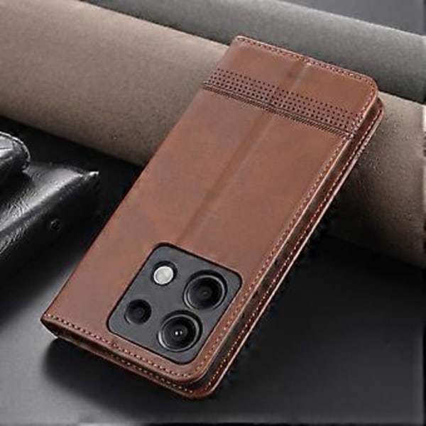 AZNS Deksel for Xiaomi Redmi Note 13 Pro 5G/Poco X6 5G Lær Kuskinn Tekstur Telefondeksel()