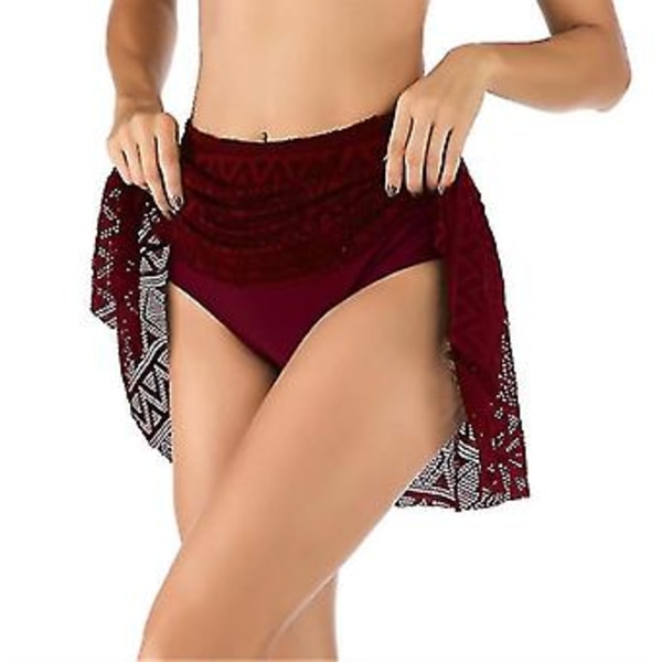 Naisten pitsi-uimapuku Tankini-alaosa Uimashortsit (s-xxl) A (XXL PUNAINEN)