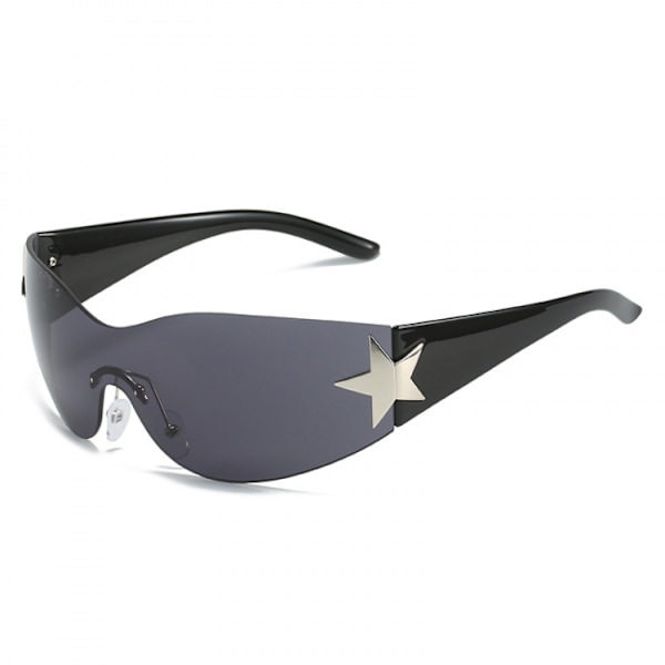 2 stk. Wrap Around Solbriller, Rimless Y2K Solbriller Retro Cykling