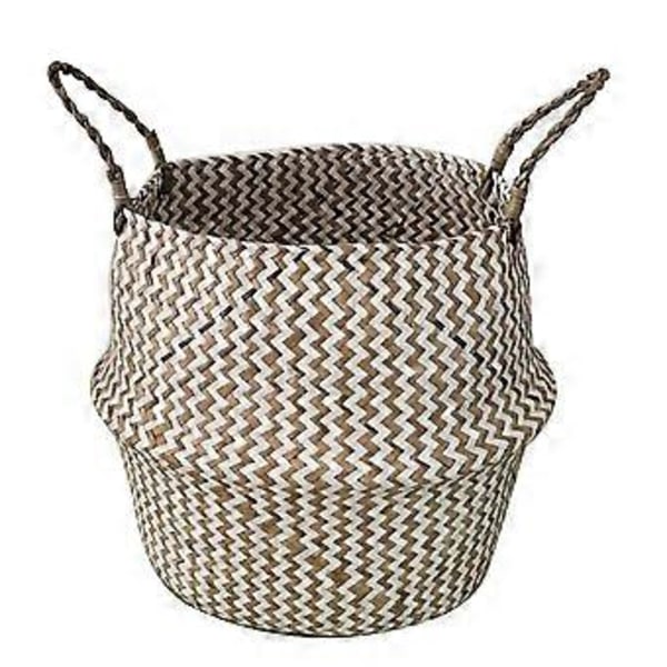 2 stk. Opbevaringskurv Vasketøjskurv Flet Rattan Hængende Blomsterpotte Sammenfoldelig Multifunktionel Blomsterkurv