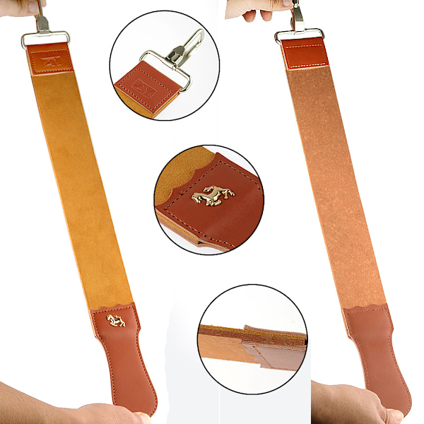 Rakkniv slip läder skärpning rem barber läder, 52 cm