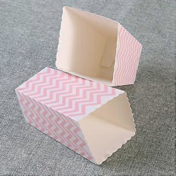 48 stk. Popcorn Bæger Rugby Stribe Bølge Prik Mønster Dekorativt Service til Fødselsdagsfester / Baby Shower / Dimissioner (Lys Pink)