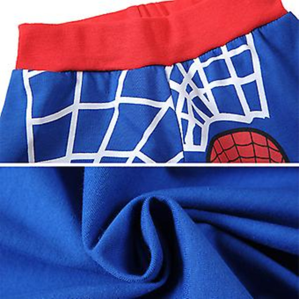Lasten poikien Spiderman kesäpyjamasetti lyhythihainen T-paita ja shortsit (3-4 vuotta)