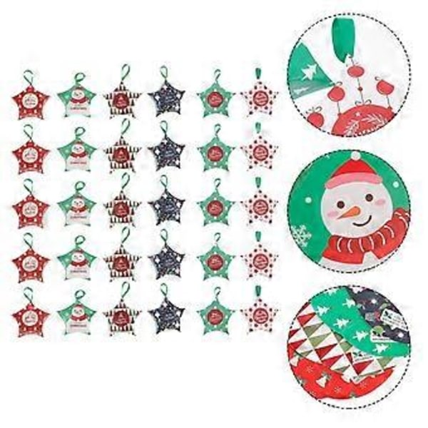 30 stk. Cupcake-esker Godteposer Forseglbare Festgodteposer Poser Snørebånd Nyttår Gable-eske Julegodteesker
