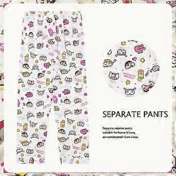 Anime Sanrio Pyjamasbyxor Cartoon Bottoms Sleepwear Långa för Par Bekväma Lösa Hembyxor Tunna Pyjamasbyxor (L 9)
