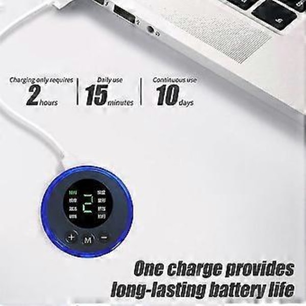 Mini Elektrisk Nakke Ryg Massager Bærbar Ems Cervikal Massage Patch Smertelindrende Enhed -NMAOV (med tre pads)