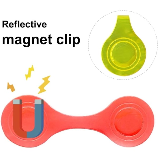 12 st magnetiska reflexclips, lätta väskreflexer, vattentäta, natt, säkerhetsvarning för kläder, ryggsäck, hundselar