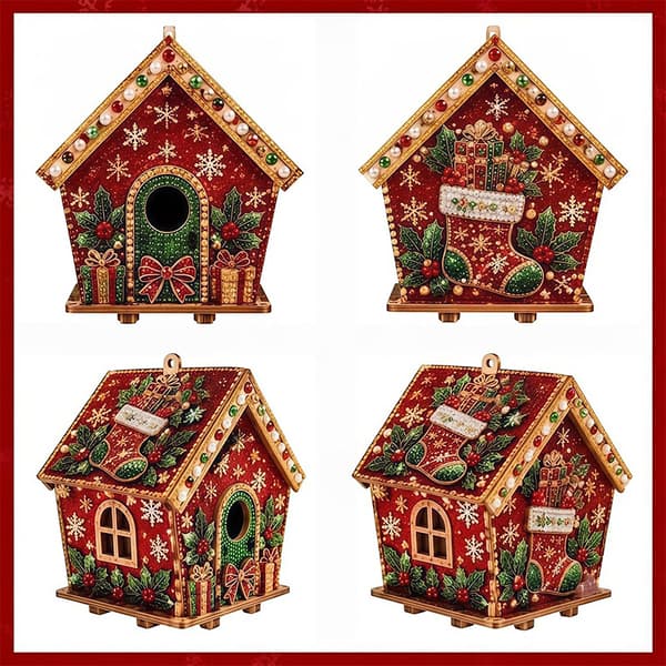 3D Træ Peberkagehus DIY Rhinsten Håndværkssæt FZ05 Julemontering Ornament