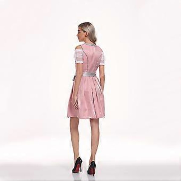 Dirndl Kjoler Dame Oktoberfest Tysk Oktoberfest Tre Delt Sett Ensfarget Rutete Topp Forkle Kjole (34)
