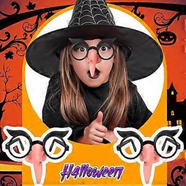 1 Set Halloween Kostym Häxnäsa Glasögon Cosplay Rekvisita, Häxkostym Ond Häxkostym, Falsk Häxa Lång Näsa Glasögonbåge För Halloween Cosplay