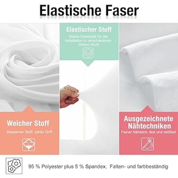 Vit set med 1 stretch stolsöverdrag band stretch stolsöverdrag för