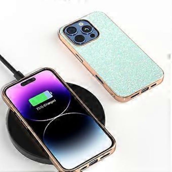 Skal för iPhone 16 Pro Max Elektropläterad Telefonfodral Färgglatt Glitterdesign PU+TPU Skyddsfodral (Stil H)