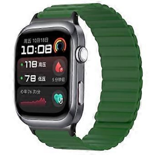 Til Huawei Watch D2 Silikone Urrem Magnetisk Udskiftningsrem - Army Green (Army Green)