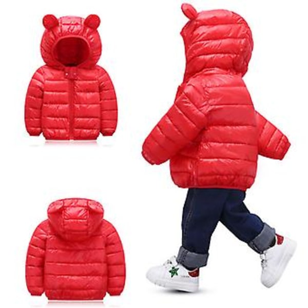 Barn Hoodie Dunjacka Pojkflickor Toddler Vinter Zippade Vadderade Jackor Ytterkläder (4-5 år)