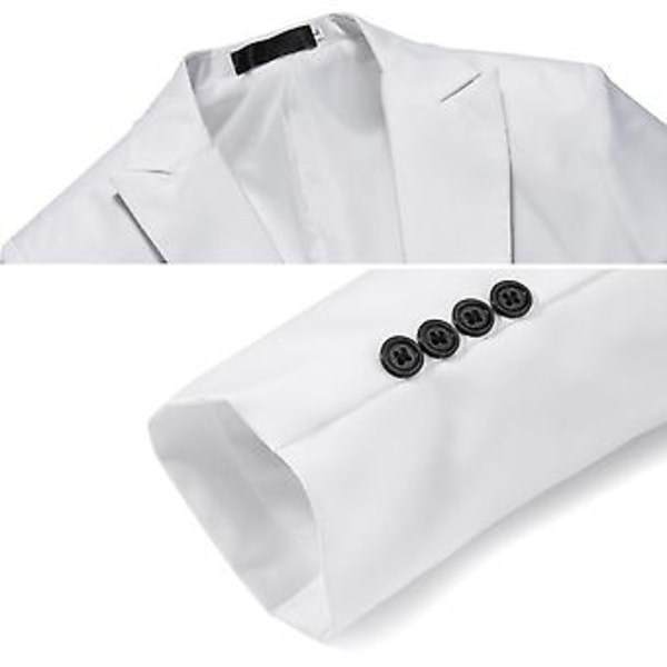 2 osaa/setti Miesten yksivärinen liike- ja työasu, pitkähihainen, yksirintainen bleiseri, slim fit, keski-istuva, pitkät housut (M harmaa)