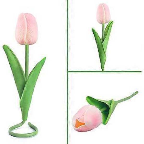 Hantverksmässigt tillverkade 10 st Real Touch Tulpaner, Konstgjorda Blommor med Högvattenhållande PU-tyg, 33,5 cm/13,2 tum höga, för Året Runt Bröllop och