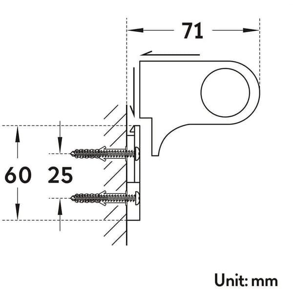 Universell justerbar fastmontert dusjhodeholder krom ABS