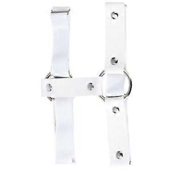 1 stk. Sexy Lær Rundt Lårring Punk Street Dobbel Rad Strømpebånd (One Size)(Hvit)