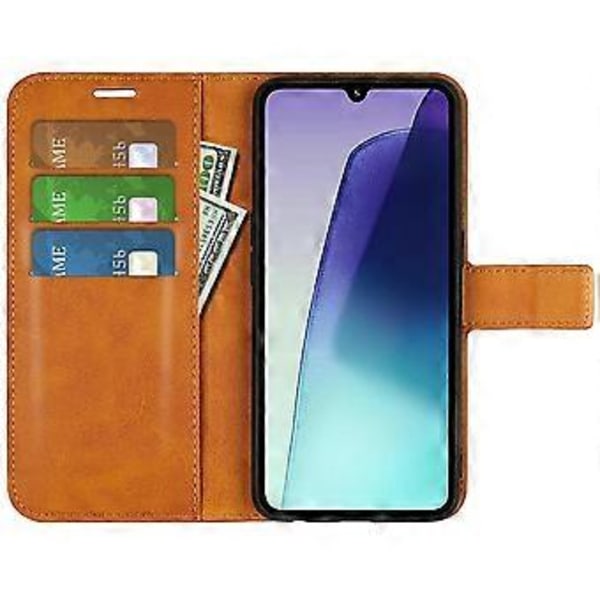 Til Xiaomi Poco C75 4G/Redmi 14R 5G/14C 4G Stand Case Anti-Scratch Kalvetekstur Læder Telefon Cover(Style A)