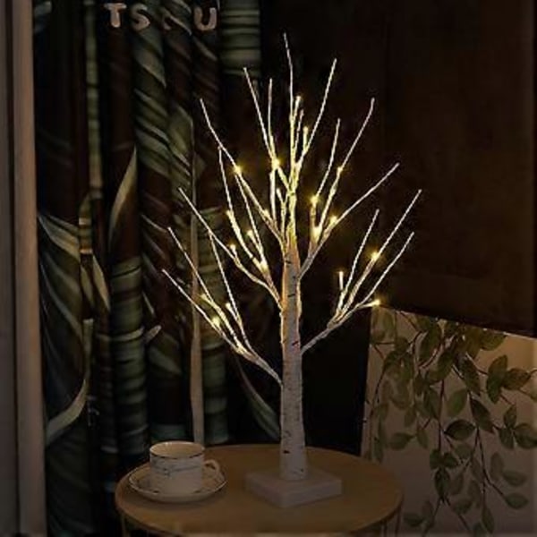Snöbjörk blomsterkonst jul nyårsträd kontext landskapsljus, smyckesställ, kreativ (batteridriven)