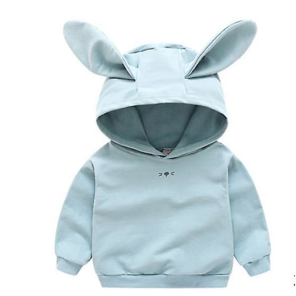 Newborn Infant Baby Girl Hooded Casual Jacket 2021 New Coat Hoodies For Boy Girls With Rabbit Ear Fall Spring Clothes Sport Wear Sky Blue 4T