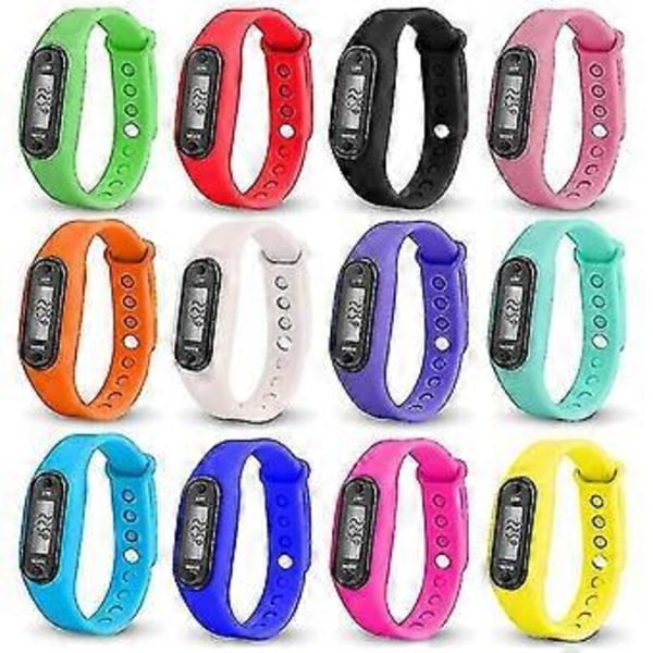 Run Step Armbandsur Stegräknare Kaloriräknare Digital LCD Gångdistans Sportklocka Fitness Tracker (Mörkblå)