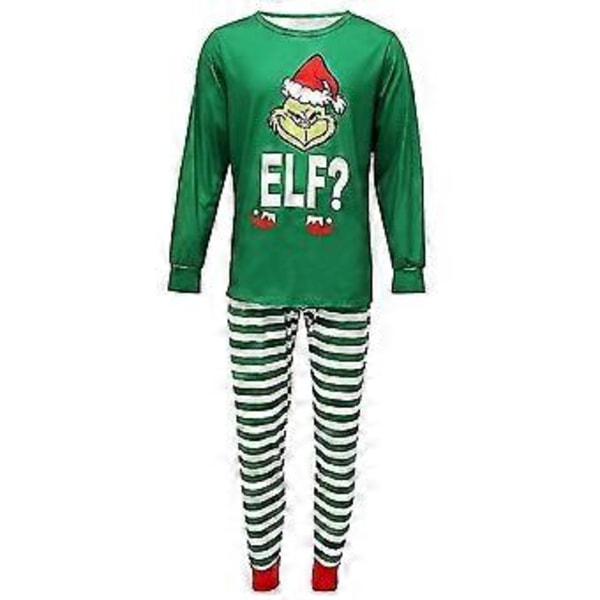 Jouluinen Grinch-perheelle yhteensopivat pyjamat Pyjama-setti Yläosa Raidalliset housut Asu Yöasut Joulu Kotiasu Miehille Naisille Lapsille -NMAOV(4-5 Vuotta Isä)