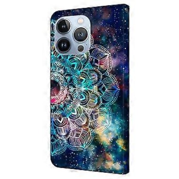Skal till iPhone 16 Pro Max Mönstertryckt Skyddande Fodral TPU+PU Läder Flip Telefonfodral (Stil K)