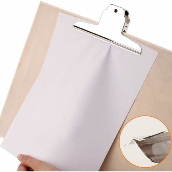 4 st 10 cm extra breda klämmor, silverfärgade klämmor i rostfritt stål för papper