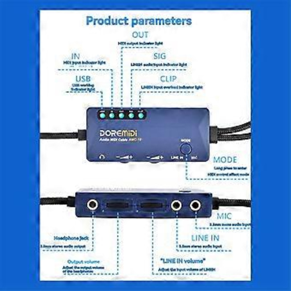 -11 USB-C Audio MIDI Kabel Konverter Plug and Play