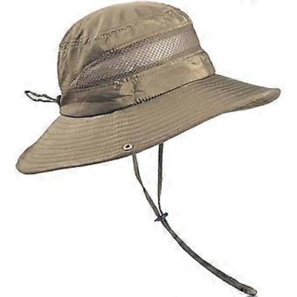 Solhatt Herr Dam Vandring Safari Keps Utomhus Vikbar Sommar Hatt Anti UV Fiskehatt (B)