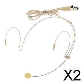 2X Profesjonelt ørekrok-headset / hodebåren mikrofon